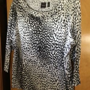 Rafaella black, white, grey 2X top